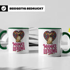 Französische Bulldogge Tasse mit Spruch Mama's Liebling, Fre – Grün [farbe:grün]