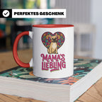 Französische Bulldogge Tasse mit Spruch Mama's Liebling, Fre – Rot [farbe:rot]