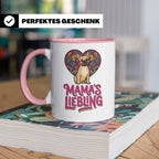 Französische Bulldogge Tasse mit Spruch Mama's Liebling, Fre – Rosa [farbe:rosa]