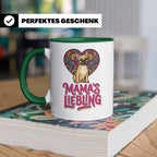 Französische Bulldogge Tasse mit Spruch Mama's Liebling, Fre – Grün [farbe:grün]