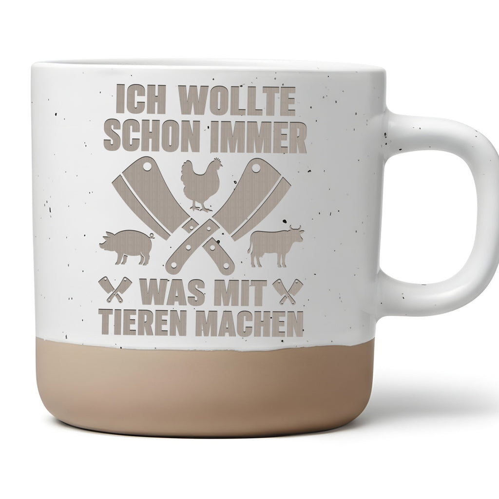 Metzger Tasse Was mit Tieren machen - Lustiges Geschenk für Fleischer  – Bild 1