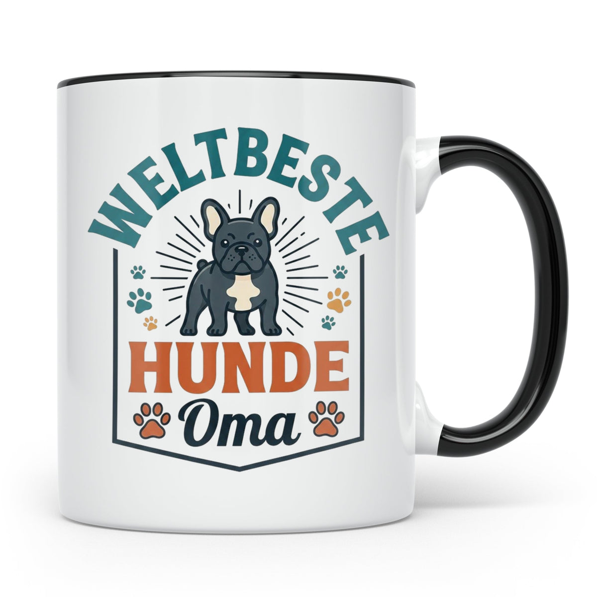 Weltbeste Hunde Oma Tasse mit Französischer Bulldogge Motiv, – Schwarz [farbe:schwarz]