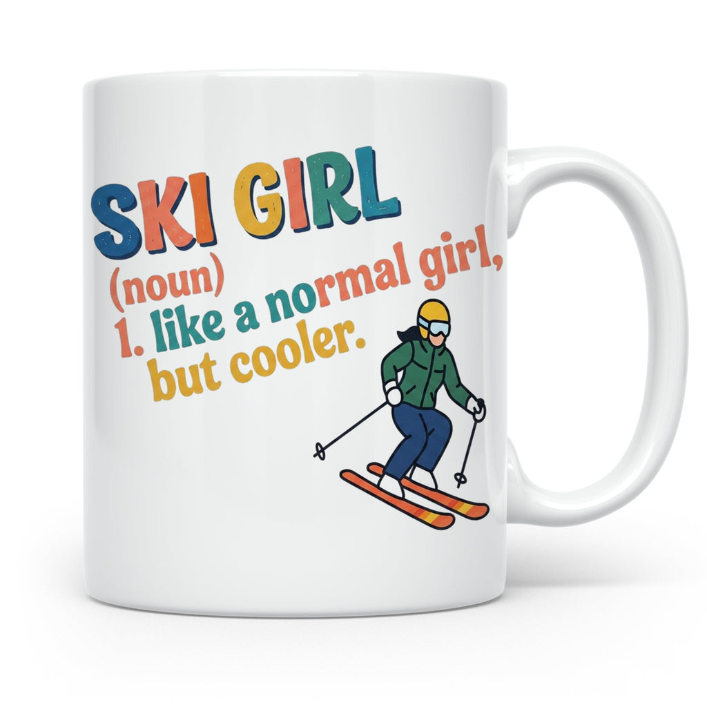 Ski Girl Tasse lustig, Definition Skifahrerin Kaffeebecher,  – Weiß [farbe:weiß]