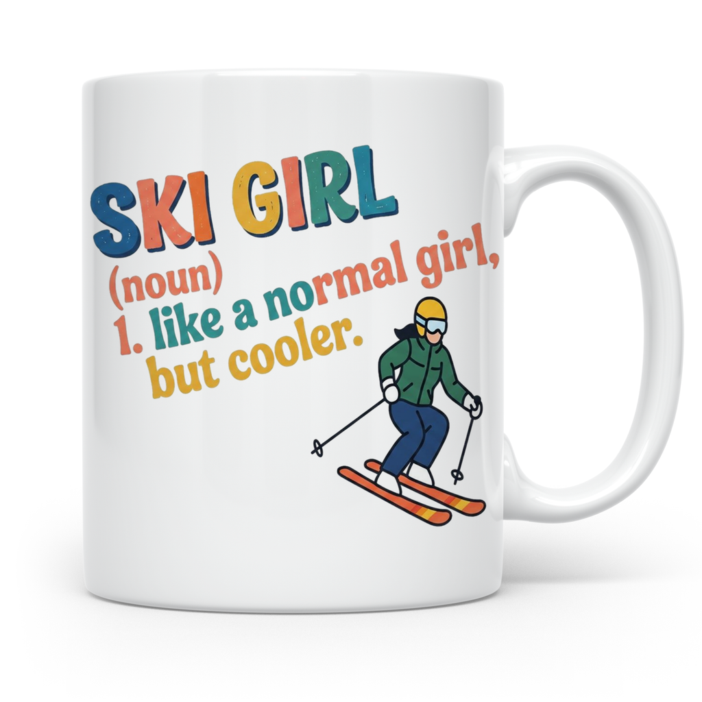 Ski Girl Tasse lustig, Definition Skifahrerin Kaffeebecher,  – Weiß [farbe:weiß]