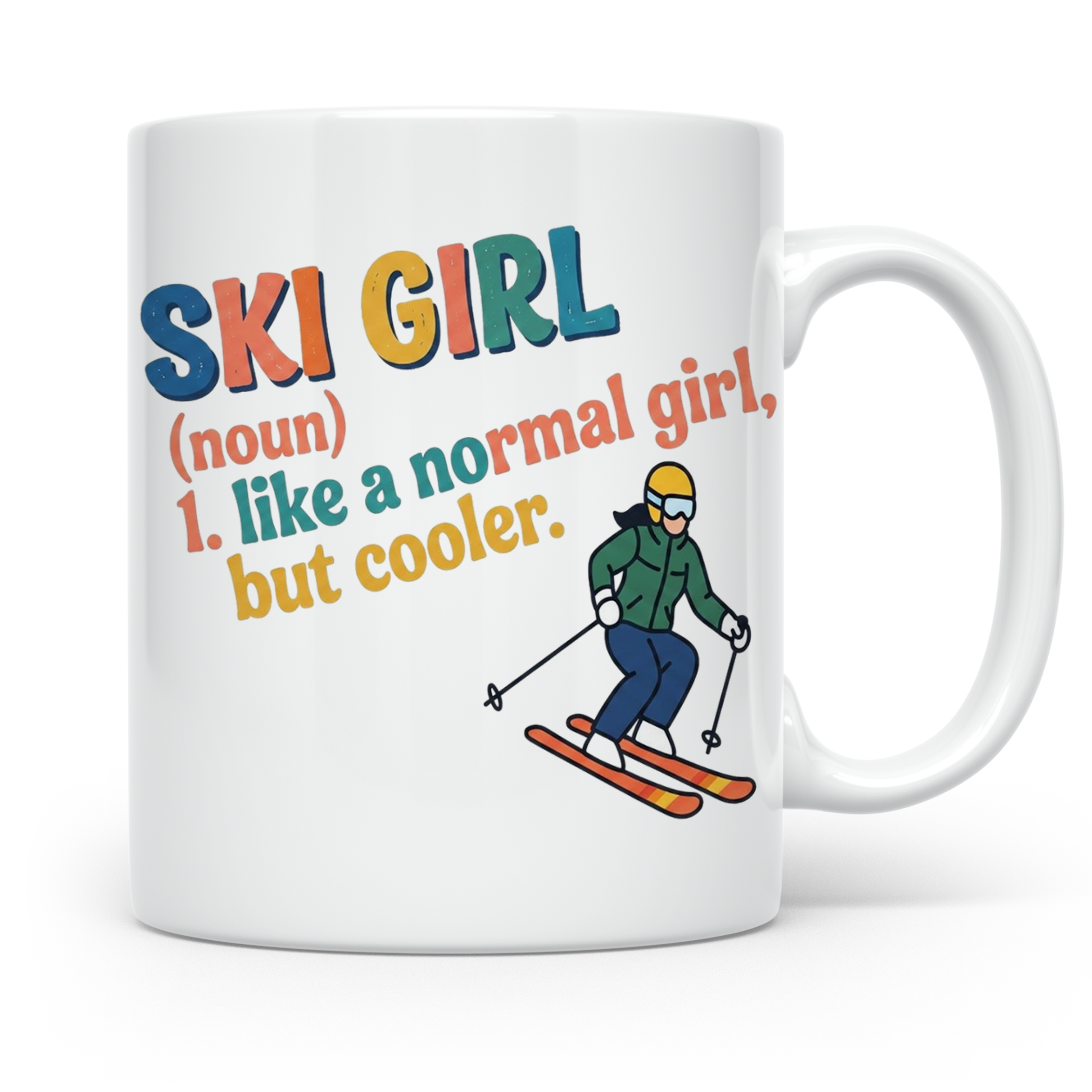 Ski Girl Tasse lustig, Definition Skifahrerin Kaffeebecher,  – Weiß [farbe:weiß]