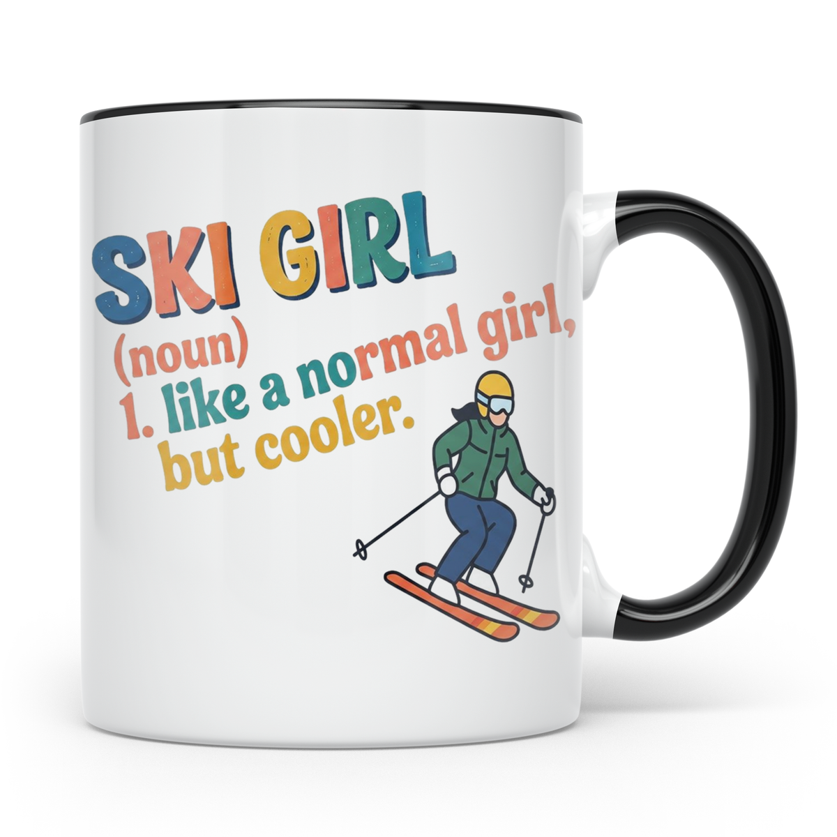 Ski Girl Tasse lustig, Definition Skifahrerin Kaffeebecher,  – Schwarz [farbe:schwarz]