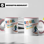 Ski Girl Tasse lustig, Definition Skifahrerin Kaffeebecher,  – Rosa [farbe:rosa]