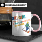 Ski Girl Tasse lustig, Definition Skifahrerin Kaffeebecher,  – Rosa [farbe:rosa]