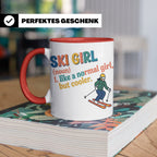 Ski Girl Tasse lustig, Definition Skifahrerin Kaffeebecher,  – Rot [farbe:rot]