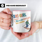 Ski Girl Tasse lustig, Definition Skifahrerin Kaffeebecher,  – Rosa [farbe:rosa]
