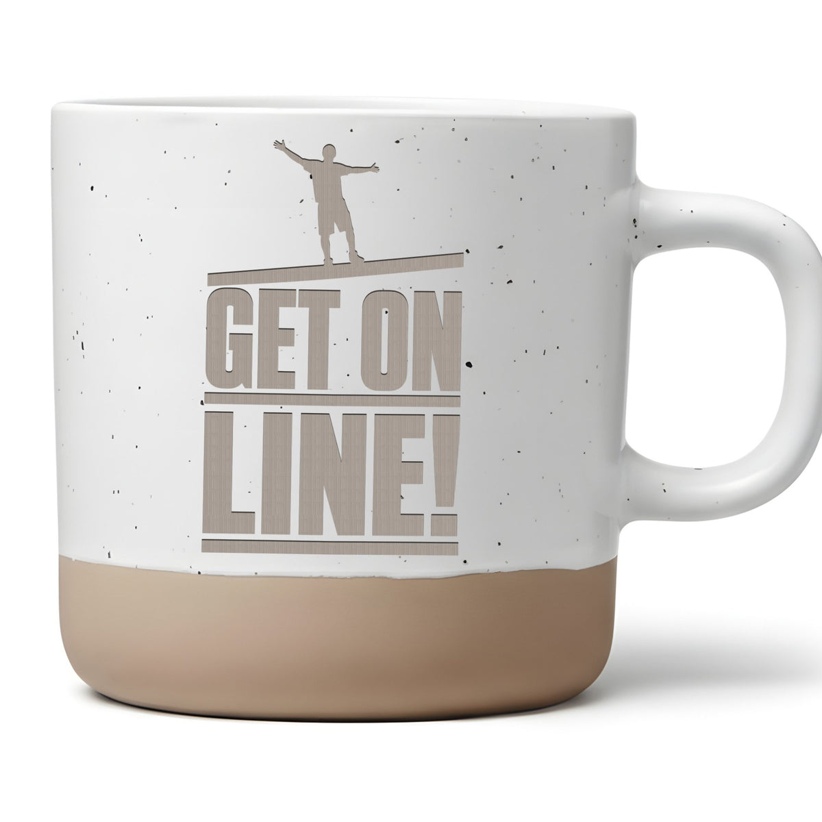 Slackline Tasse Get On Line - Lustiges Geschenk für Kletterer - Balanc – Bild 1