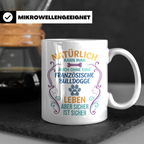 Französische Bulldogge Tasse mit Spruch Ohne Frenchie Leben  – Weiß [farbe:weiß]