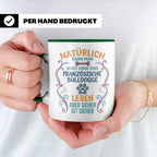 Französische Bulldogge Tasse mit Spruch Ohne Frenchie Leben  – Grün [farbe:grün]
