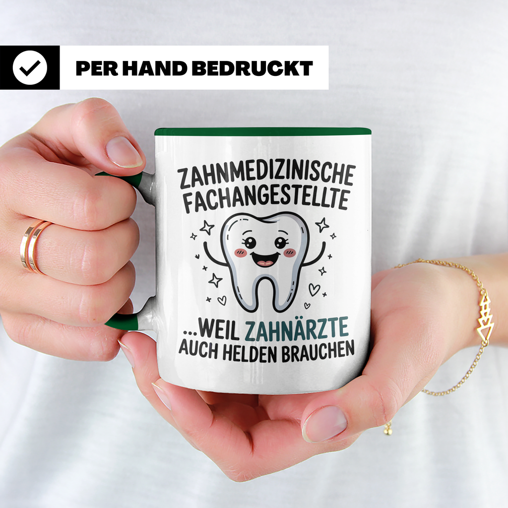 Zahnmedizinische Fachangestellte Tasse - ZFA Held - Zahnarzt Helfer - Geschenkidee für Zahnarzthelferin - Zahnarztpraxis Mitarbeiter
