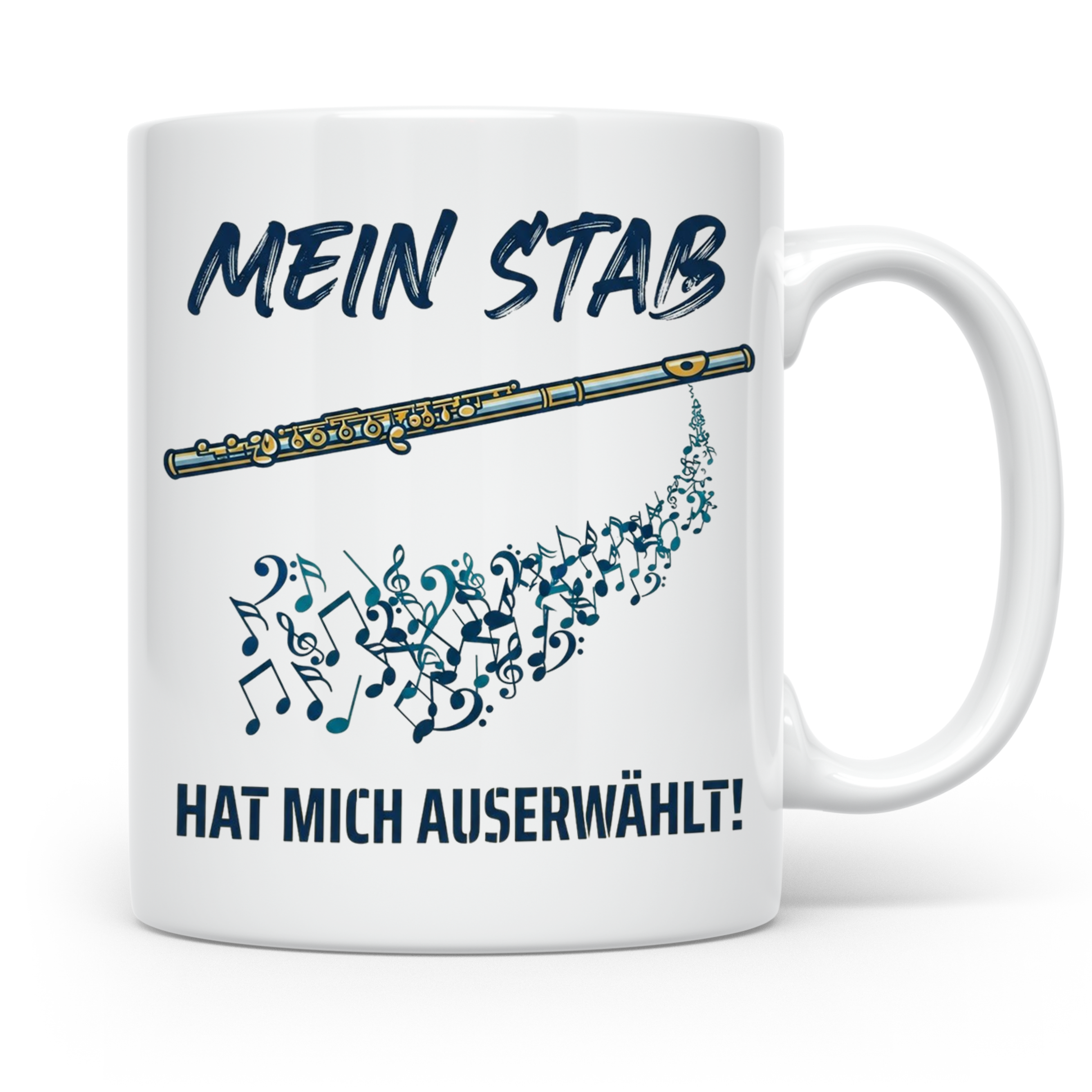 Querflöte Tasse Mein Stab hat mich auserwählt, lustiges Gesc – Weiß [farbe:weiß]
