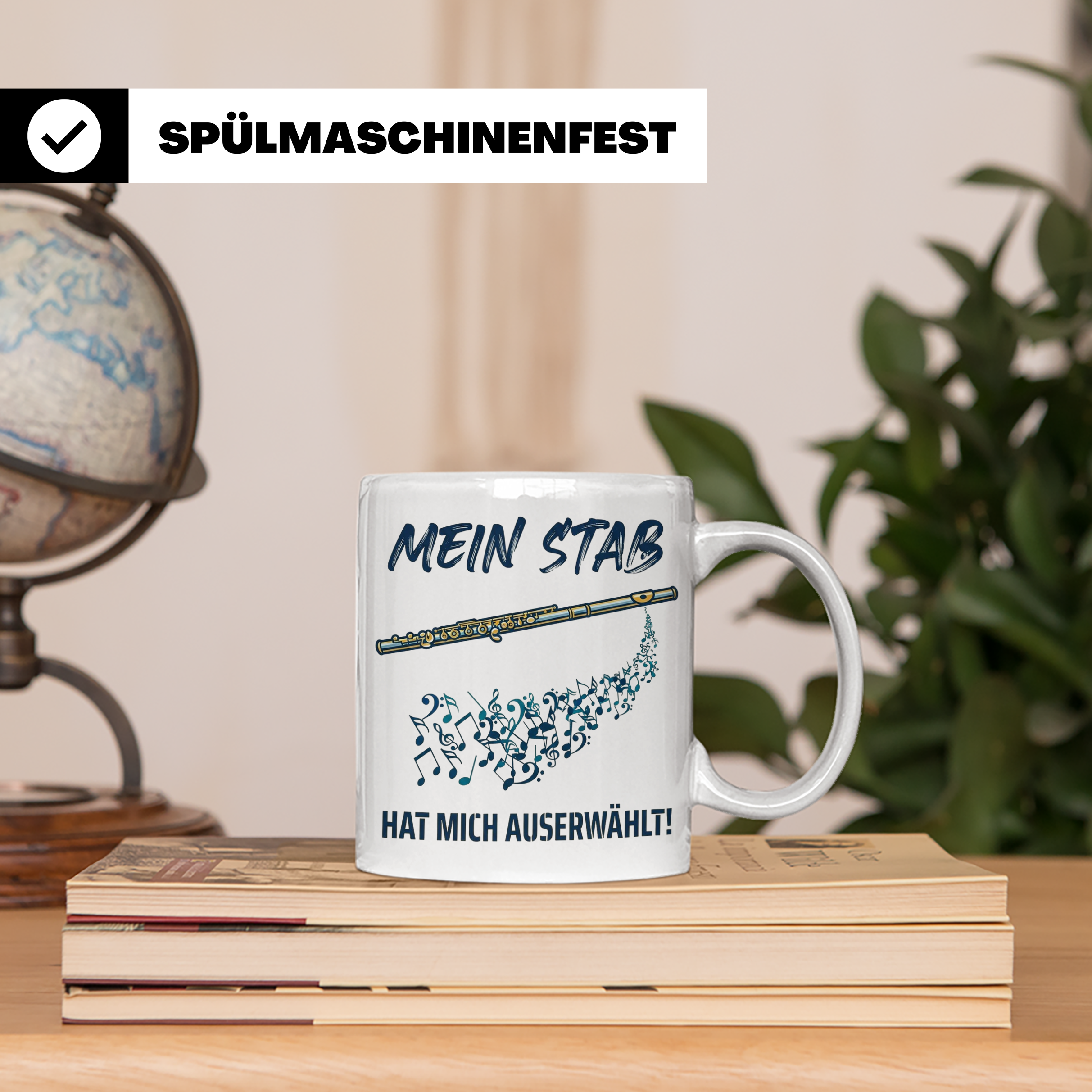 Querflöte Tasse Mein Stab hat mich auserwählt, lustiges Gesc – Weiß [farbe:weiß]