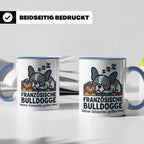 Französische Bulldogge Tasse mit Spruch kleiner Schnarcher g – Blau [farbe:blau]