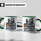 Französische Bulldogge Tasse mit Spruch kleiner Schnarcher g – Grün [farbe:grün]