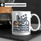 Französische Bulldogge Tasse mit Spruch kleiner Schnarcher g – Weiß [farbe:weiß]