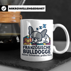 Französische Bulldogge Tasse mit Spruch kleiner Schnarcher g – Weiß [farbe:weiß]