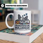 Französische Bulldogge Tasse mit Spruch kleiner Schnarcher g – Weiß [farbe:weiß]
