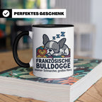 Französische Bulldogge Tasse mit Spruch kleiner Schnarcher g – Schwarz [farbe:schwarz]