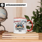 Skifahrer Tasse mit Spruch Zuhause ist da wo die Skipiste is – Rot [farbe:rot]
