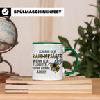 Kammerjäger Tasse mit Spruch Wenn ich flüchte renne auch | G – Grün [farbe:grün]