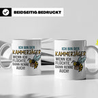 Kammerjäger Tasse mit Spruch Wenn ich flüchte renne auch | G – Weiß [farbe:weiß]