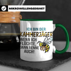 Kammerjäger Tasse mit Spruch Wenn ich flüchte renne auch | G – Grün [farbe:grün]