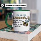 Kammerjäger Tasse mit Spruch Wenn ich flüchte renne auch | G – Grün [farbe:grün]