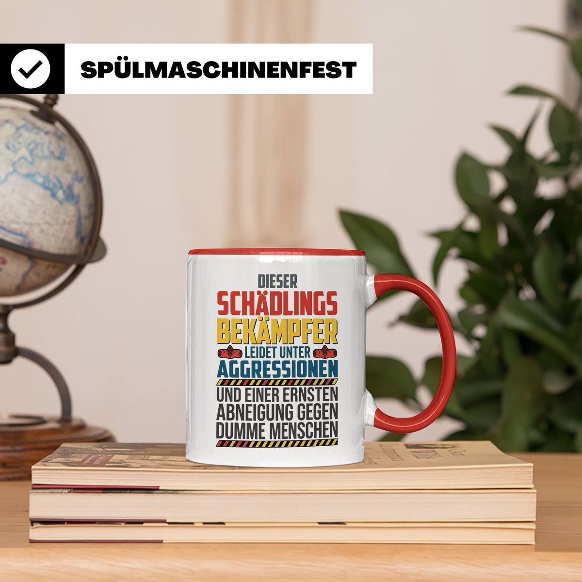 Schädlingsbekämpfer Tasse mit Spruch | Geschenk für Kammerjä – Rot [farbe:rot]