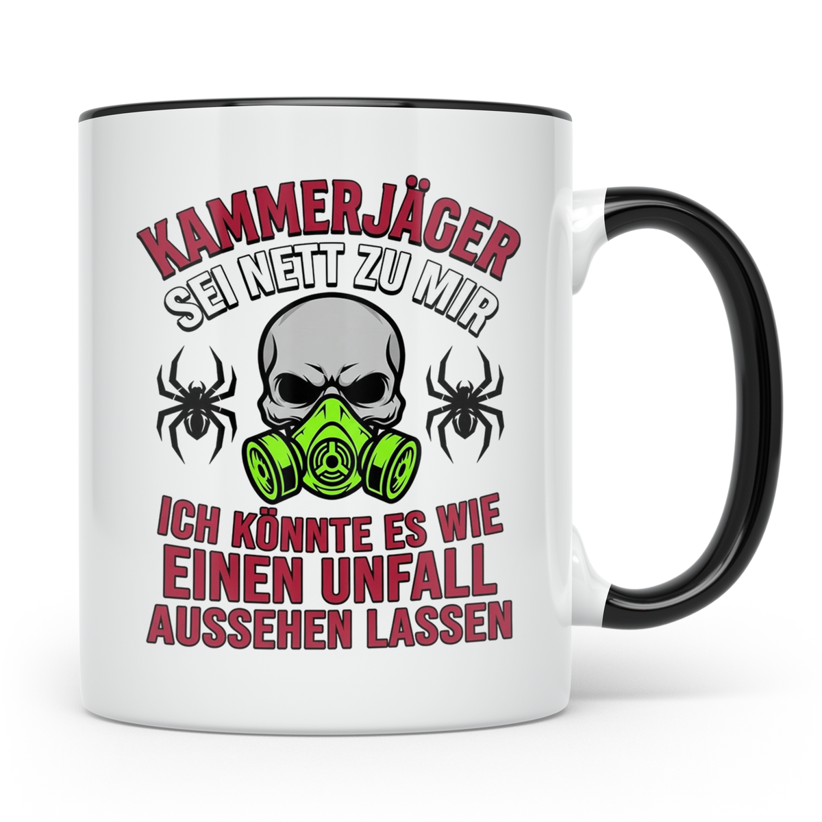 Kammerjäger Tasse lustig mit Spruch Schädlingsbekämpfer Kaff – Schwarz [farbe:schwarz]