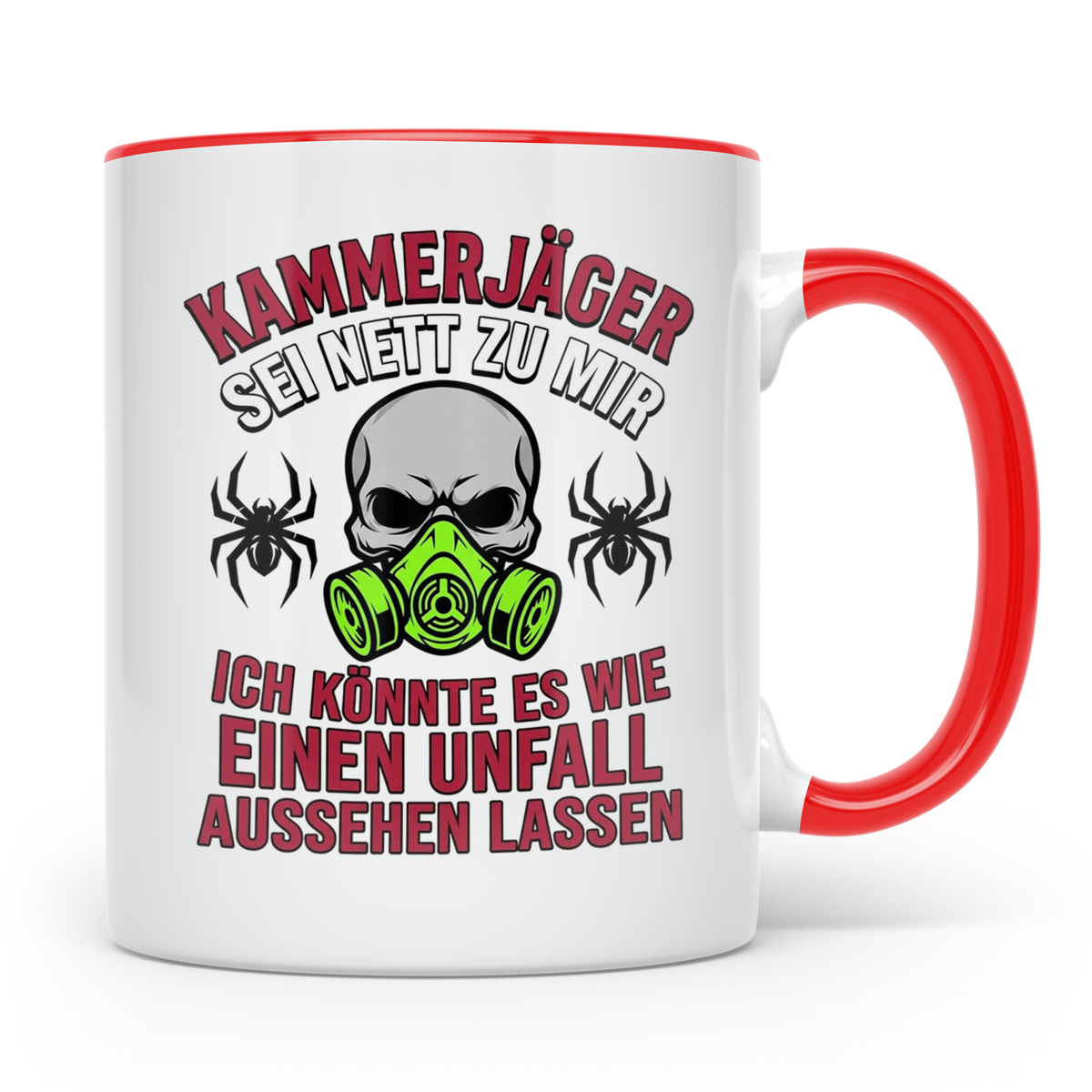 Kammerjäger Tasse lustig mit Spruch Schädlingsbekämpfer Kaff – Rot [farbe:rot]