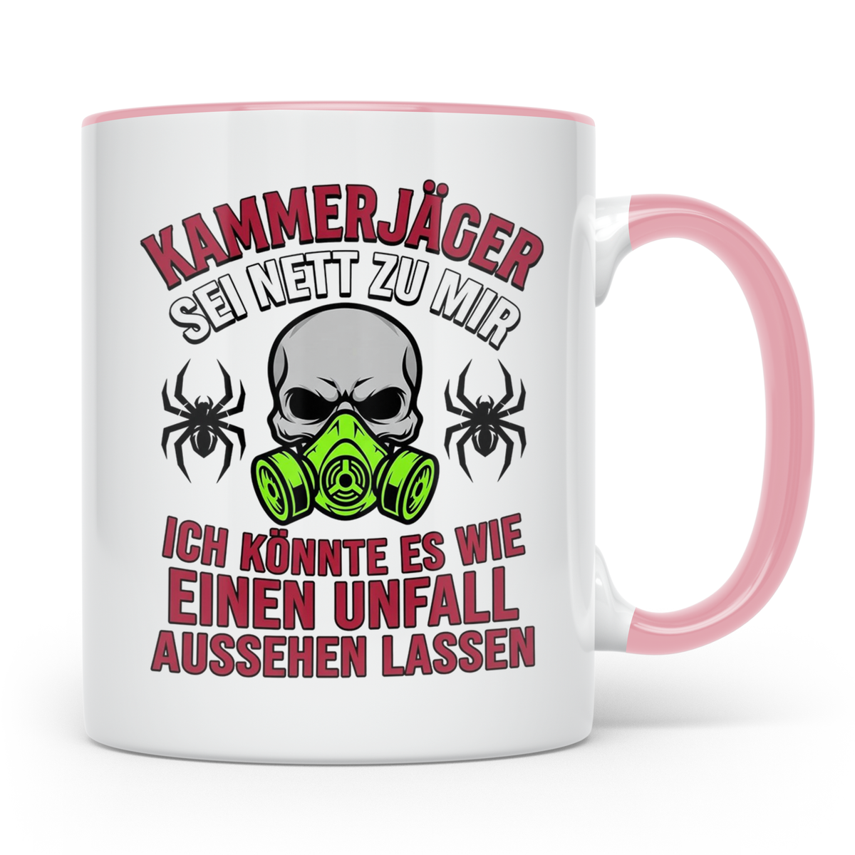 Kammerjäger Tasse lustig mit Spruch Schädlingsbekämpfer Kaff – Rosa [farbe:rosa]