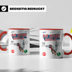 Klempner Tasse mit Spruch Die Rohre rufen an, Geschenk für I – Rot [farbe:rot]