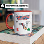 Klempner Tasse mit Spruch Die Rohre rufen an, Geschenk für I – Rot [farbe:rot]