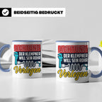 Klempner Tasse mit Spruch 'Will sein Rohr verlegen' lustig G – Blau [farbe:blau]