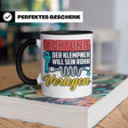 Klempner Tasse mit Spruch 'Will sein Rohr verlegen' lustig G – Schwarz [farbe:schwarz]
