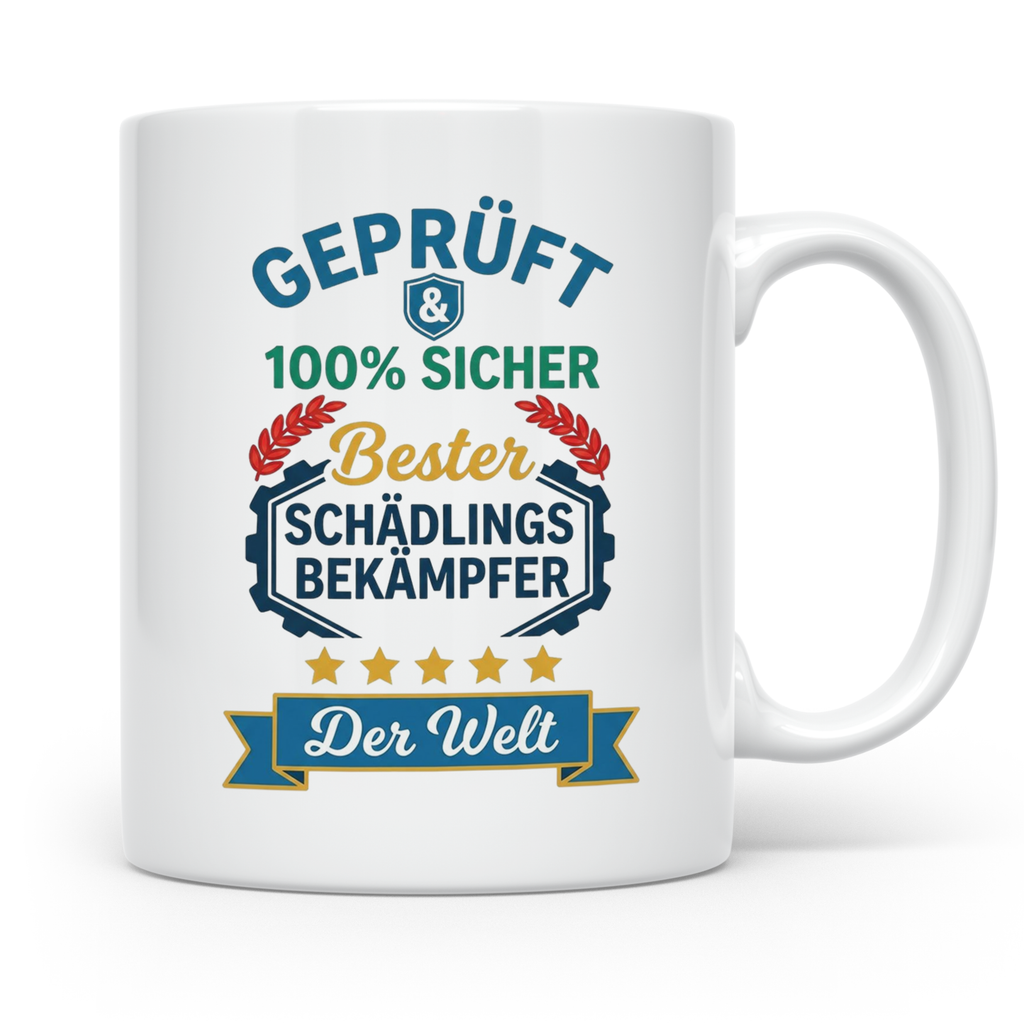 Schädlingsbekämpfer Tasse Geschenk für Kammerjäger, Bester d – Weiß [farbe:weiß]