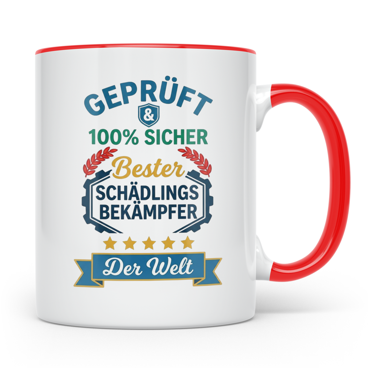Schädlingsbekämpfer Tasse Geschenk für Kammerjäger, Bester d – Rot [farbe:rot]