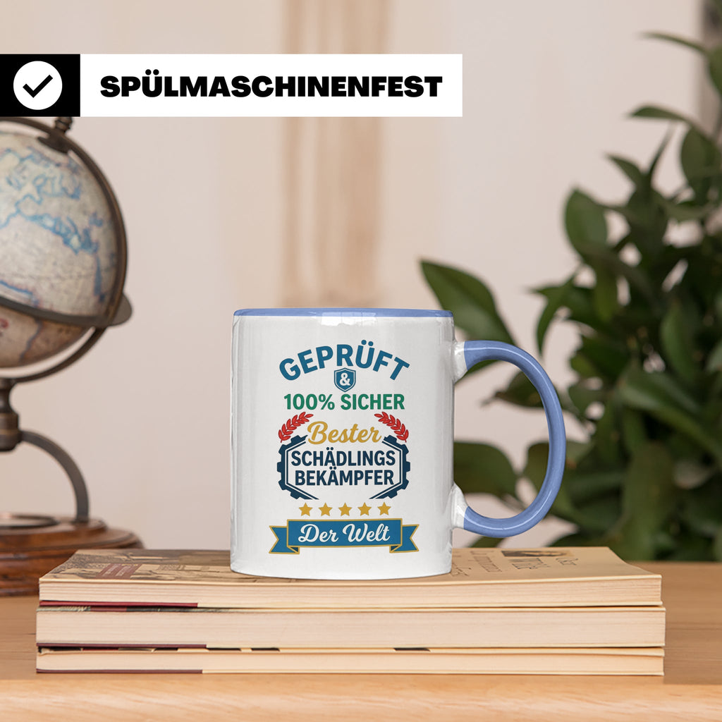 Schädlingsbekämpfer Tasse Geschenk für Kammerjäger, Bester d – Blau [farbe:blau]
