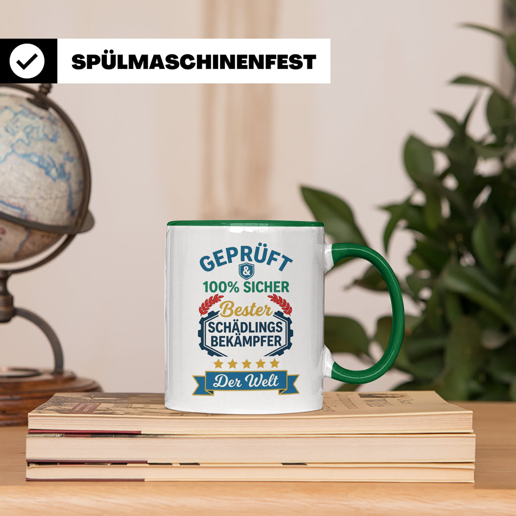 Schädlingsbekämpfer Tasse Geschenk für Kammerjäger, Bester d – Grün [farbe:grün]