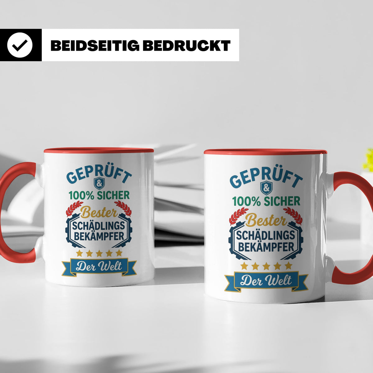 Schädlingsbekämpfer Tasse Geschenk für Kammerjäger, Bester d – Rot [farbe:rot]