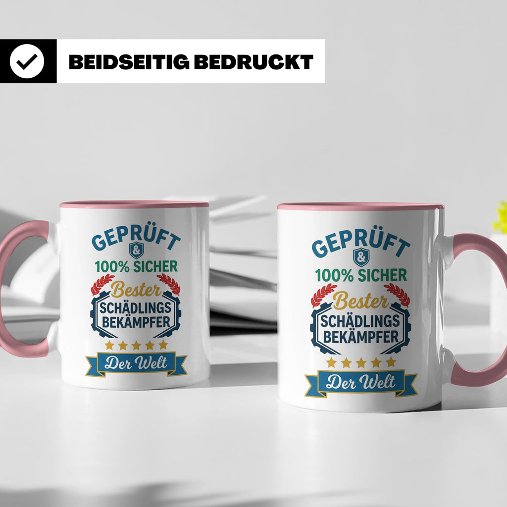 Schädlingsbekämpfer Tasse Geschenk für Kammerjäger, Bester d – Rosa [farbe:rosa]