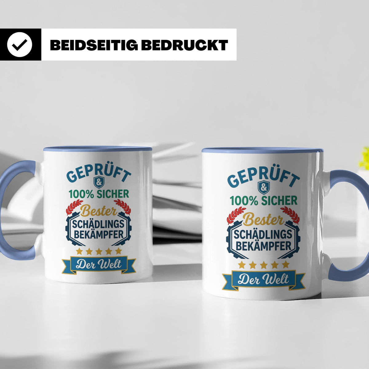 Schädlingsbekämpfer Tasse Geschenk für Kammerjäger, Bester d – Blau [farbe:blau]