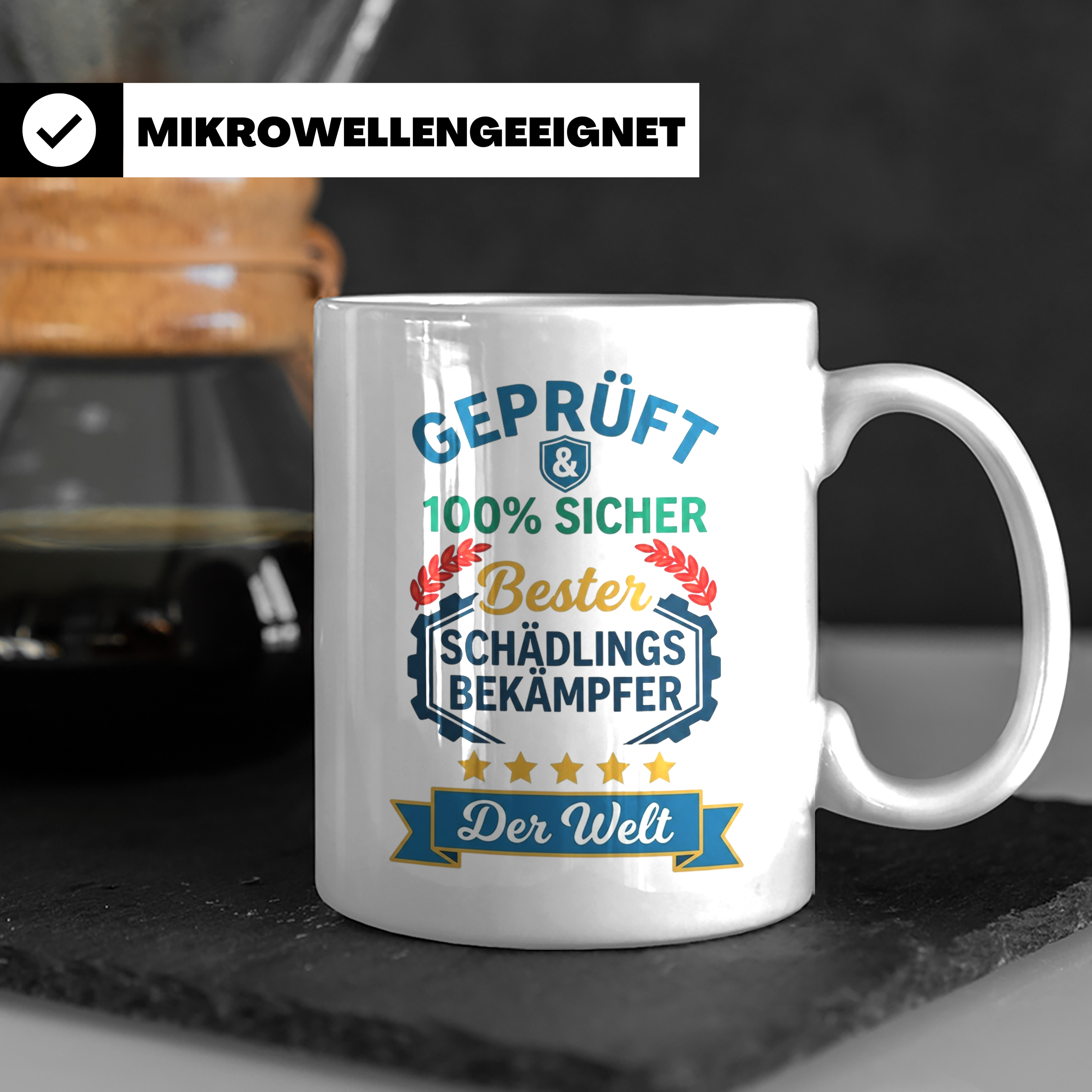 Schädlingsbekämpfer Tasse Geschenk für Kammerjäger, Bester d – Weiß [farbe:weiß]