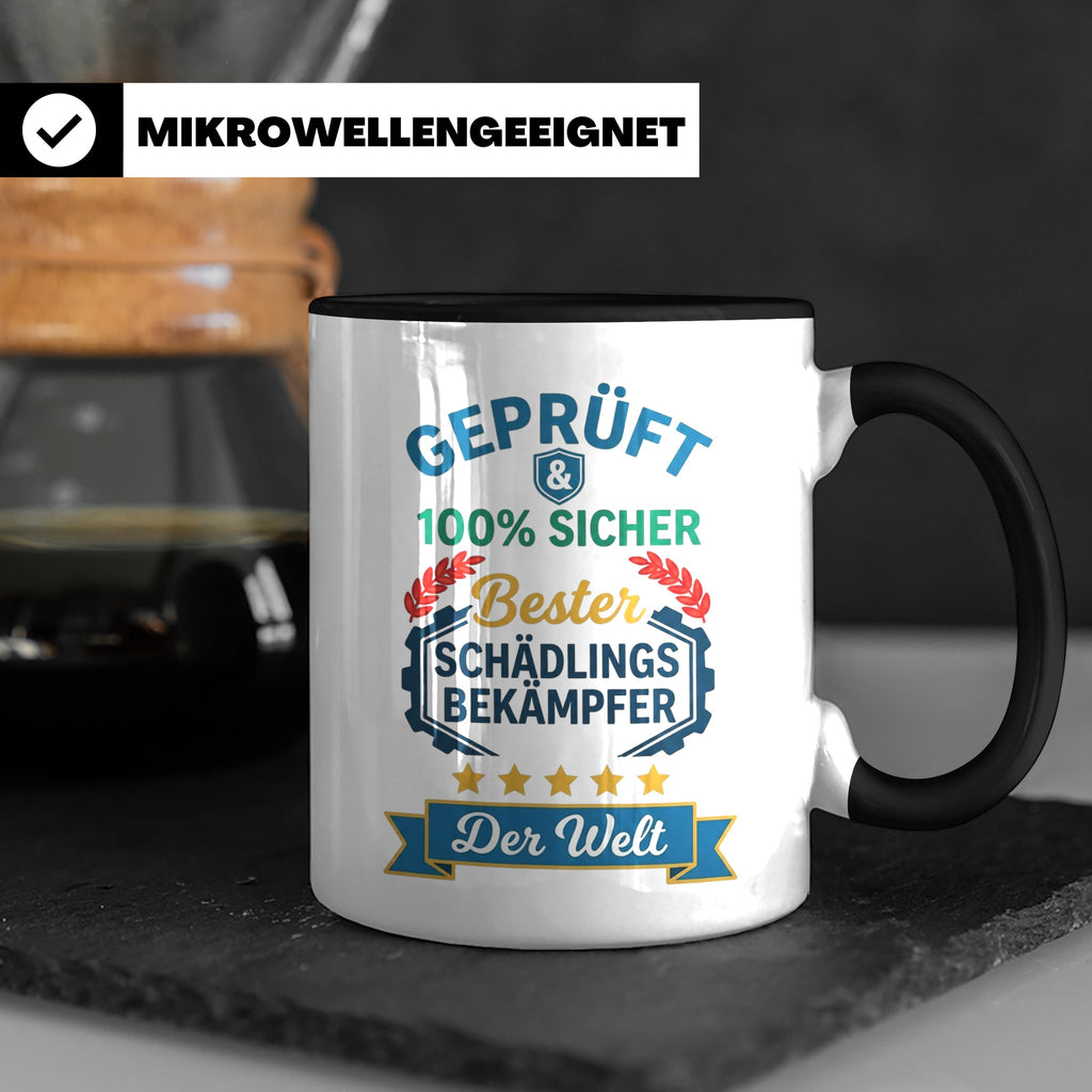Schädlingsbekämpfer Tasse Geschenk für Kammerjäger, Bester d – Schwarz [farbe:schwarz]