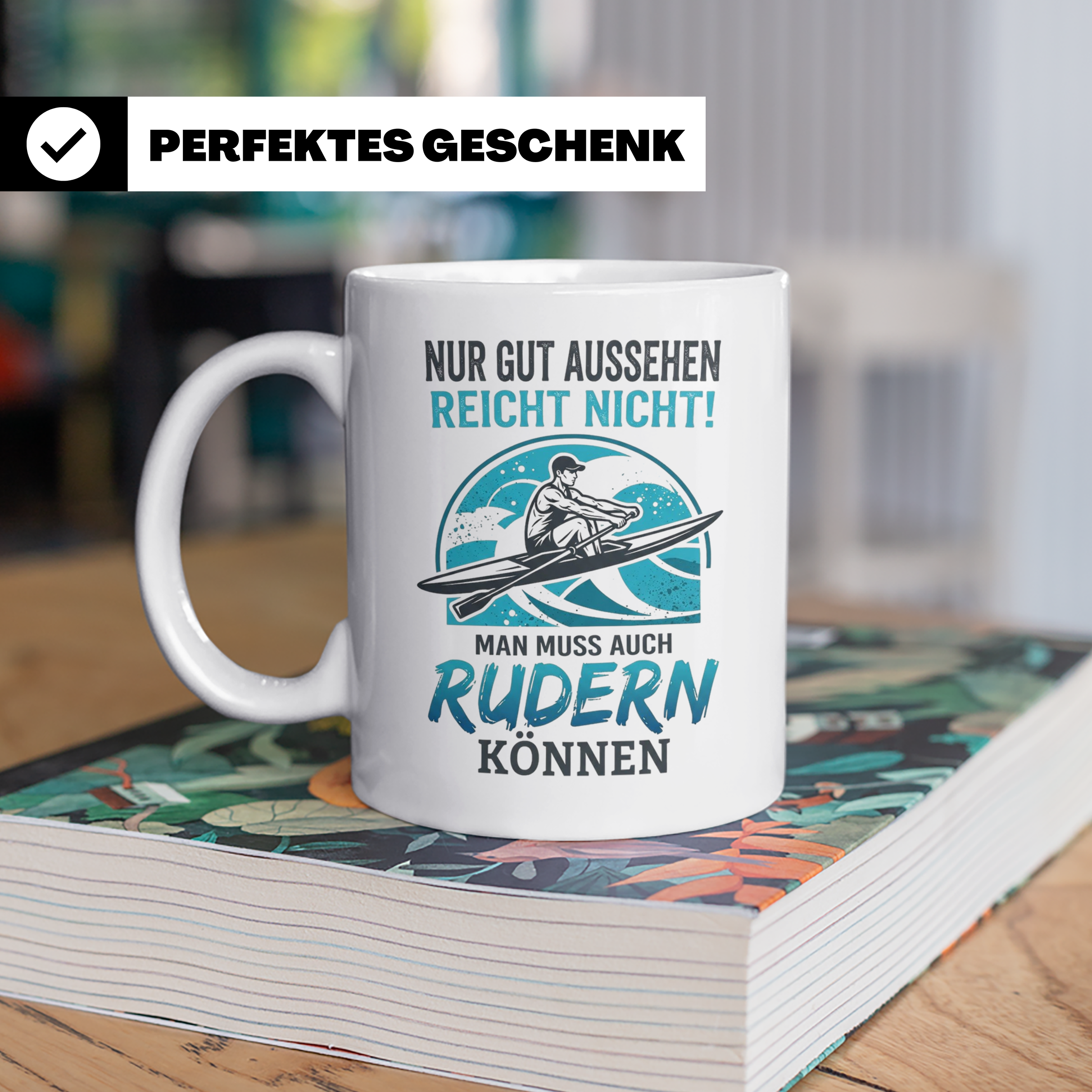 Ruderer Tasse mit Spruch Nur gut aussehen reicht nicht | Ges – Weiß [farbe:weiß]