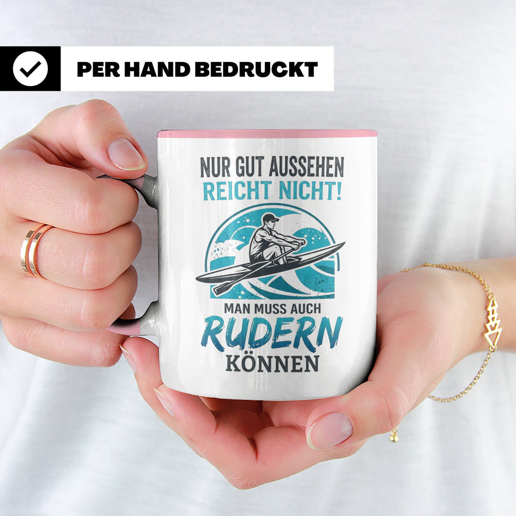 Ruderer Tasse mit Spruch Nur gut aussehen reicht nicht | Ges – Rosa [farbe:rosa]